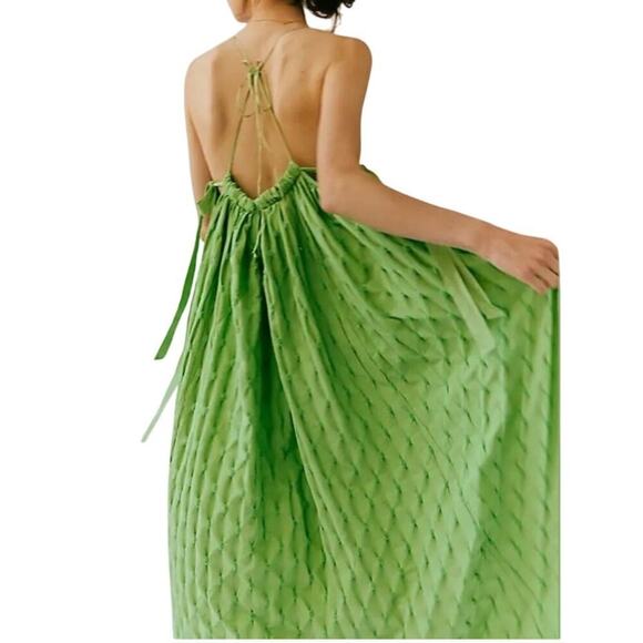 Free People NEW Primmy Midi Dress Greengage Size Medium Green - Picture 5 of 15